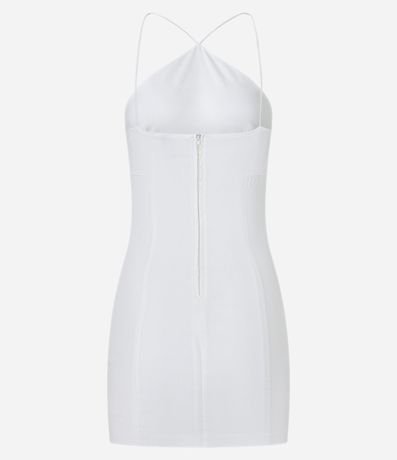 Vestido Corto en Bengalina con Escote Halter 5