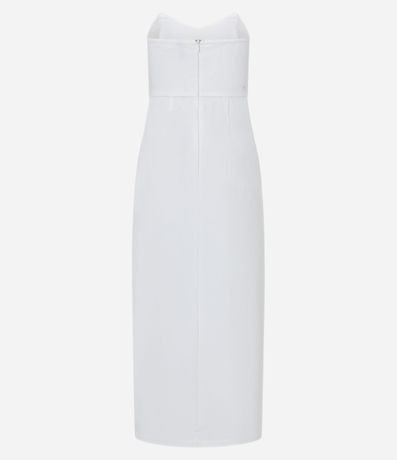 Vestido Midi sin Breteles en Bengalina con Abertura 5