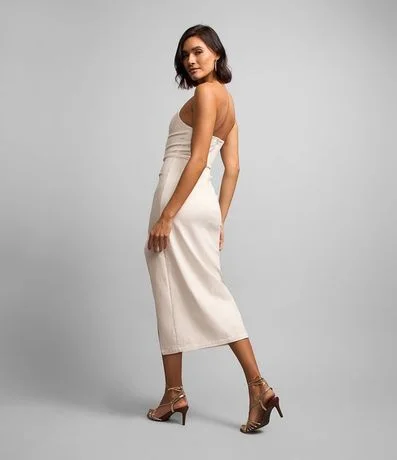 Vestido Midi sin Breteles en Bengalina con Abertura 3