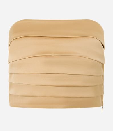 Blusa Cropped en Satén con Pliegues y Cremallera 5