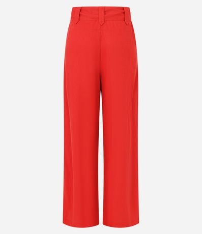 Pantalón Pantalona en Viscosa y Lino con Lazo en la Cintura y Recortes 6