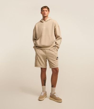 Bermuda en Tela French Terry con Bolsillo Cargo