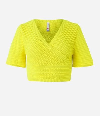 Blusa Cropped de Punto Diferenciado y Manga Corta 5