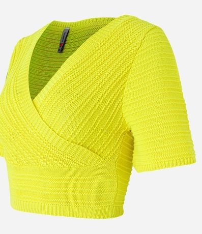 Blusa Cropped de Punto Diferenciado y Manga Corta 6