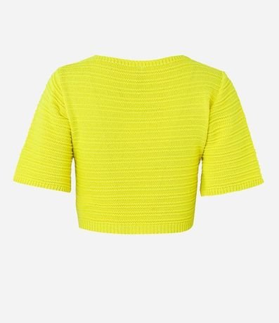 Blusa Cropped de Punto Diferenciado y Manga Corta 7
