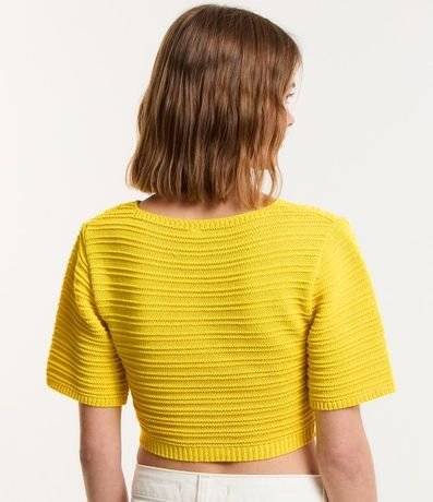 Blusa Cropped de Punto Diferenciado y Manga Corta 3