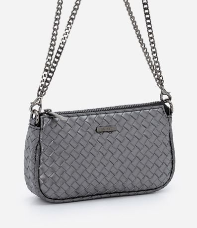 Bolsa Transversal Pequeña con Textura Tressê y Asas en Cadena