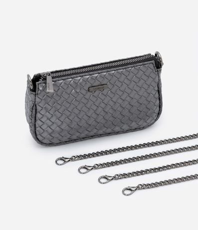 Bolsa Transversal Pequeña con Textura Tressê y Asas en Cadena 7