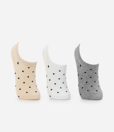 Kit 03 Medias Invisibles con Estampado de Lunares 2