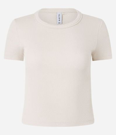 Blusa en Rib Acanalada con Manga Corta 5