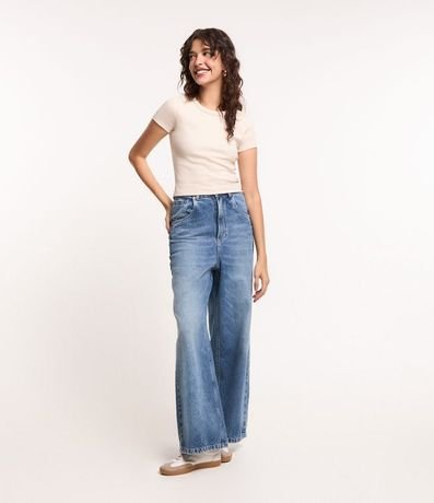 Blusa en Rib Acanalada con Manga Corta 2
