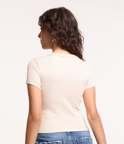 Blusa en Rib Acanalada con Manga Corta 3