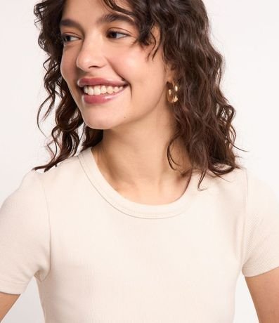 Blusa en Rib Acanalada con Manga Corta 4