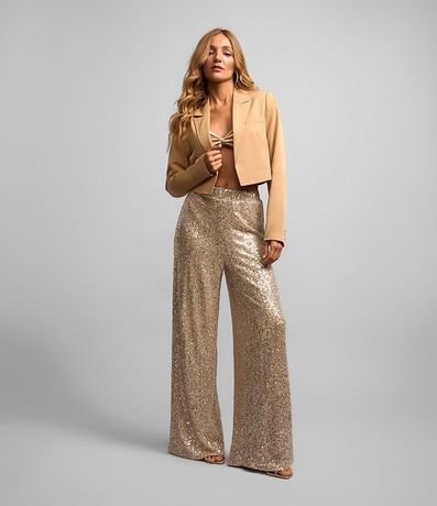 Blazer Cropped en Crepé con Bolsillo Incorporado y Botones Forrados en los Puños 2