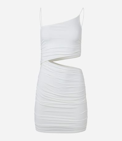 Vestido Corto en Jersey con Recorte Cutout Lateral y Fruncido 4