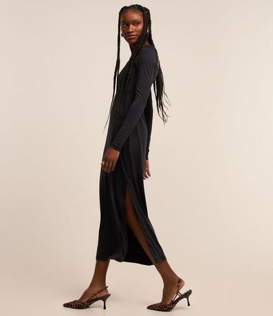 Vestido New Midi con Manga Larga y Abertura 2