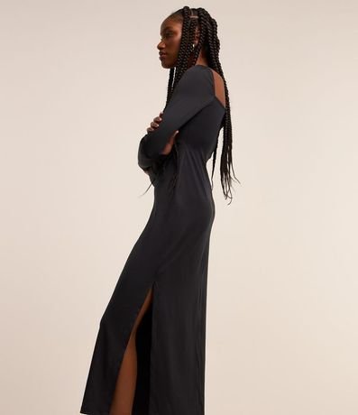 Vestido New Midi con Manga Larga y Abertura 4