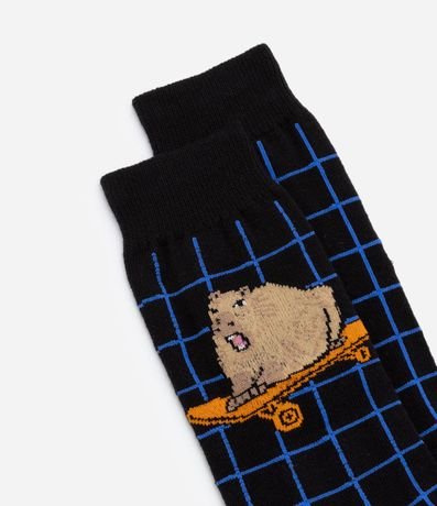 Media Caña Larga en Algodón con Estampa Carpincho Skate 4