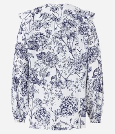 Blusa en Viscosa con Volado en el Cuello y Estampa Floral 6