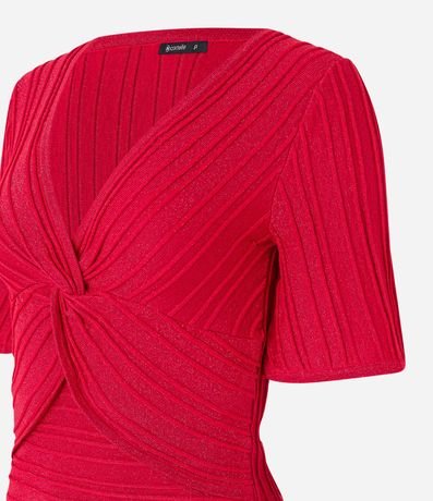 Blusa de Punto con Hilo Metalizado y Busto Torcido 4