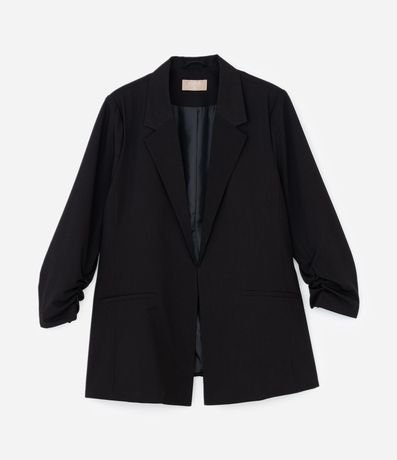 Blazer Alargado en Crepé con Manga Fruncida Curve & Plus Size 7