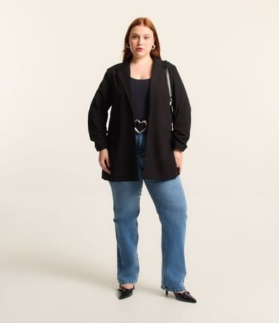 Blazer Alargado en Crepé con Manga Fruncida Curve & Plus Size 2
