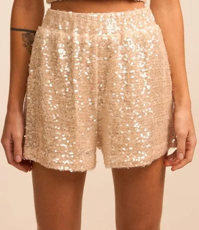 Short Corto en Lentejuela Con Cintura Elástica 3