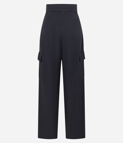 Pantalón Recto Sastrería con Raya de Tiza y Bolsillos Cargos 6