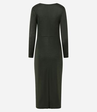 Vestido en Malla Polyvelour con Cuello Degagê y Detalle Pliegado 7