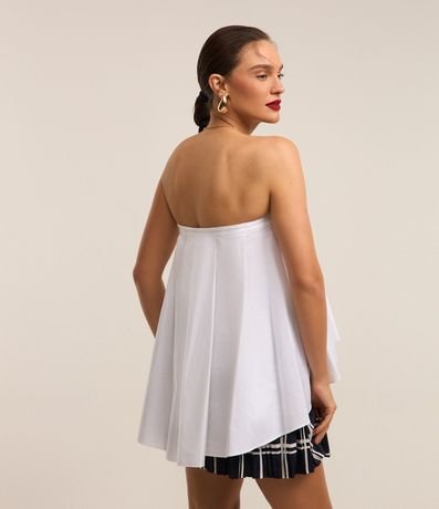 Blusa sin Breteles en Tricolina con Pliegue Delantero y Modelo Amplio 4