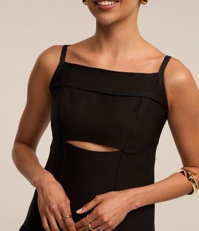 Vestido Balonê Alfaiatado con Cremallera en la Espalda y Pollera con Volumen 3