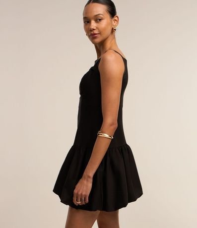 Vestido Balonê Alfaiatado con Cremallera en la Espalda y Pollera con Volumen 5