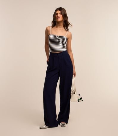 Pantalón Recto Sastrería con Pliegues Delanteros 2