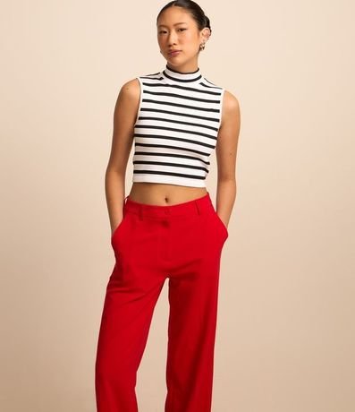 Pantalón Recto Sastrería con Bolsillo Cuchillo 2