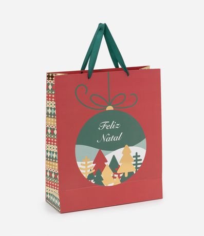 Embalaje de Regalo Mediana con Estampado de Bola de Navidad