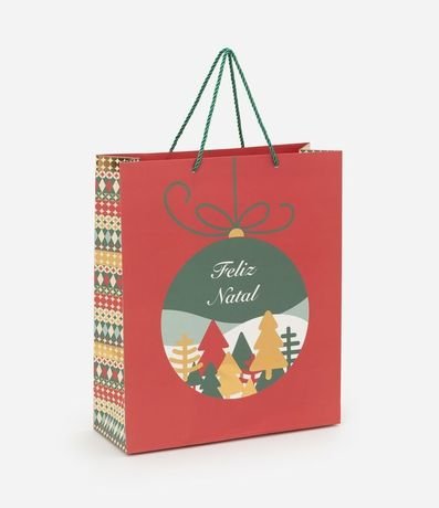 Bolsa de Regalo Mediana con Estampa de Bola de Navidad
