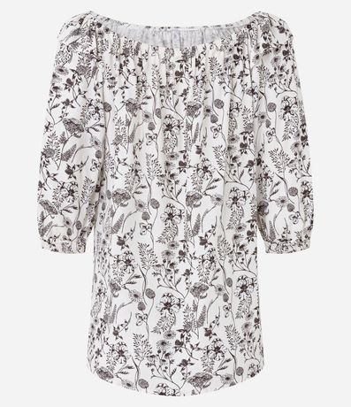 Blusa Hombro a Hombro en Viscolino con Estampa Floral 6