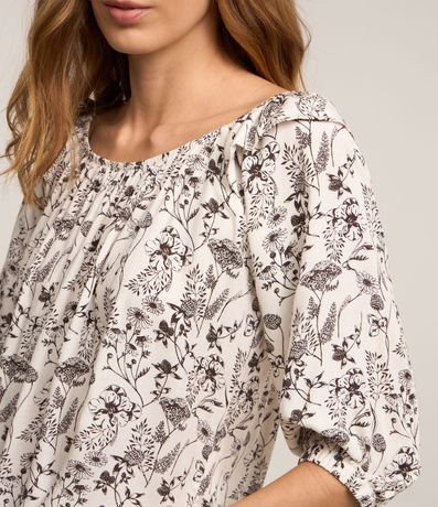 Blusa Hombro a Hombro en Viscolino con Estampa Floral 3