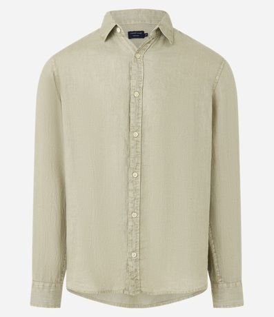 Camisa Comfort en Lino y Cuello con Solapa 6