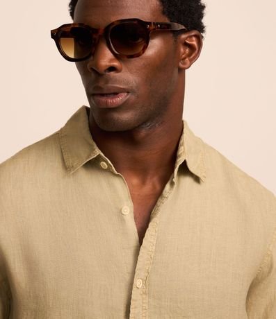 Camisa Comfort en Lino y Cuello con Solapa 5