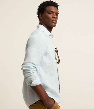 Camisa Comfort en Lino y Cuello con Solapa 3