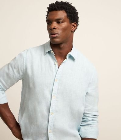 Camisa Comfort en Lino y Cuello con Solapa 4