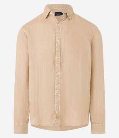 Camisa Comfort en Lino y Cuello con Solapa 6