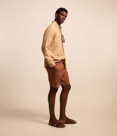 Camisa Comfort en Lino y Cuello con Solapa 4