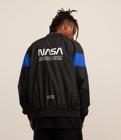 Campera Bomber en Microfibra con Estampa NASA
