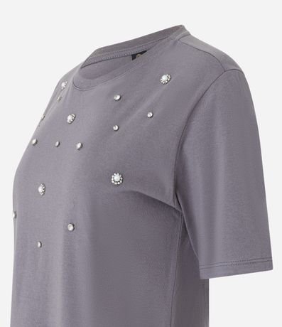 Blusa en Algodón con Aplicación de Strass Delantero 6