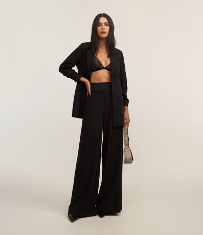 Pantalón Pantalona en Crepé con Pliegues