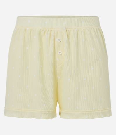 Short de Pijama en Rib con Botones y Estampa de Lunares 5