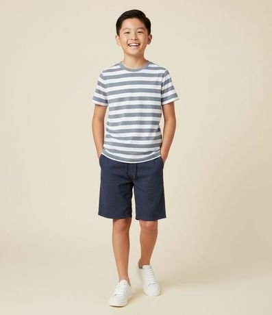 Bermuda Infantil en Sarga con Lazo - Talle 5 a 14 años