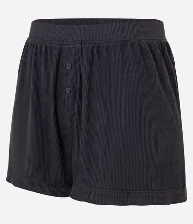 Short de Pijama en Rib con Cintura Elástica 6